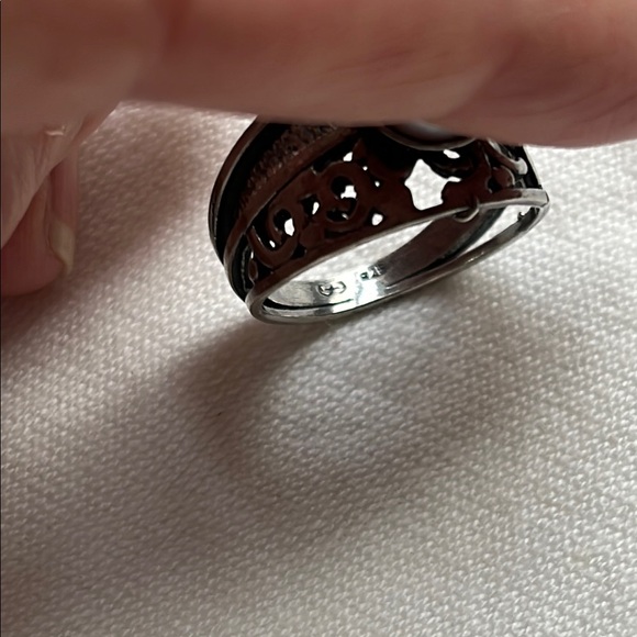 Israel sterling & Pearl Ring 6.5 - Picture 4 of 5